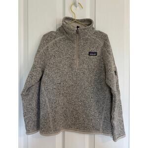 Patagonia Quarter Zip Heathered Tan Sweatshirt Kids Boys Small (7-8) Better